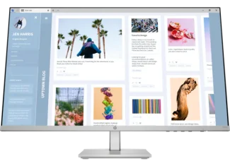 Key features for HP 527sh Series 5 27″ FHD Monitor, Height/Tilt Adjustable, Black Color, Connectivity: 1 VGA, 2 HDMI 1.4